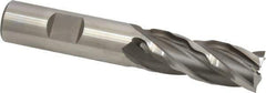 Weldon - 5/8" Diam, 1-5/8" LOC, 4 Flute High Speed Steel Roughing & Finishing Square End Mill - Uncoated, 3-3/4" OAL, 5/8" Shank Diam, Weldon Shank, 30° Helix, Non-Centercutting - All Tool & Supply