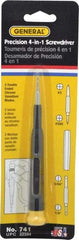 General - 4 Piece Bit Screwdriver - Phillips, Slotted, Precision - All Tool & Supply