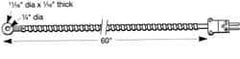 Thermo Electric - 0 to 750°F, T Surface, Thermocouple Probe - 4 Ft. Cable Length, Stripped Ends, 15 Sec Response Time - All Tool & Supply