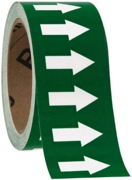 NMC - Pipe Marker with No Legend and Arrow Graphic - 10 to 10" Pipe Outside Diam, White on Green - All Tool & Supply