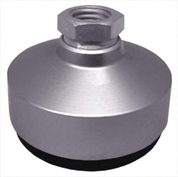 Gibraltar - 100 Lb Capacity, 3/8-16 Thread, 1-1/2" OAL, Stainless Steel Stud, Tapped Socket Mount Leveling Pad - 1-1/4" Base Diam, Stainless Steel Pad, 5/8" Hex - All Tool & Supply