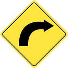 NMC - "Left Arrow", 24" Wide x 24" High, Aluminum Traffic Control Signs - 0.08" Thick, Black on Yellow, Engineer Grade Reflectivity, Diamond, Post Mount - All Tool & Supply