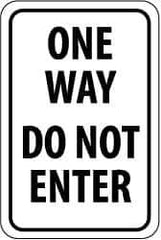 NMC - "Caution - Drive Slowly", 12" Wide x 18" High, Aluminum Traffic Control Signs - 0.08" Thick, Black on White, High Intensity Reflectivity, Rectangle, Post Mount - All Tool & Supply