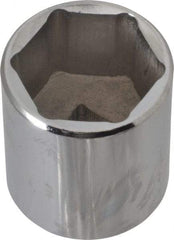 Proto - 1/2" Drive, Standard Hand Socket - 6 Points, 1-3/4" OAL, Alloy Steel, Chrome Finish - All Tool & Supply