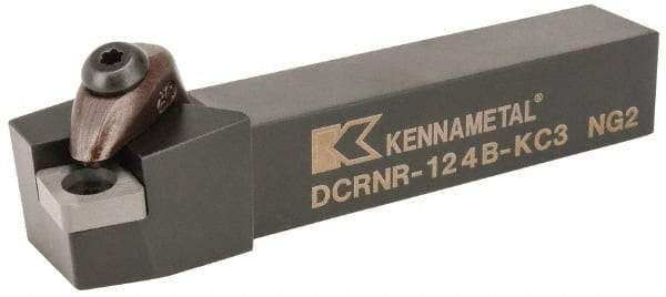 Kennametal - DCRN, Right Hand Cut, 15° Lead Angle, 3/4" Shank Height x 3/4" Shank Width, Negative Rake Indexable Turning Toolholder - 4-1/2" OAL, CN..43. Insert Compatibility, Series Kenclamp - All Tool & Supply