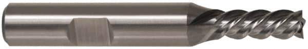 Cleveland - 5/8", 1-5/8" LOC, 5/8" Shank Diam, 3-3/4" OAL, 4 Flute, High Speed Steel Square End Mill - Single End, Uncoated, Spiral Flute, 30° Helix, Left Hand Cut, Left Hand Flute, Series HG-4LL - All Tool & Supply