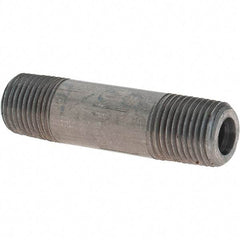 Made in USA - Schedule 80, 1/8" Diam x 1-1/2" Long Black Pipe Nipple - Threaded - All Tool & Supply