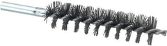 Schaefer Brush - 4" Brush Length, 1" Diam, Single Stem, Single Spiral Tube Brush - 6-1/4" Long, Silicone Carbide Impregnated Nylon, 12-24 Female Connection - All Tool & Supply