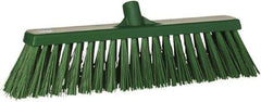 Vikan - 19" Heavy Duty Synthetic Push Broom - 2" Bristle Length, Plastic Block, European Threaded Handle Connection - All Tool & Supply