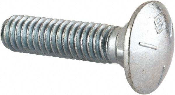 Value Collection - 5/16-18 UNC 1-1/4" Length Under Head, Standard Square Neck, Carriage Bolt - Grade 5 Steel, Zinc-Plated Finish - All Tool & Supply