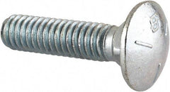 Value Collection - 5/16-18 UNC 1-1/4" Length Under Head, Standard Square Neck, Carriage Bolt - Grade 5 Steel, Zinc-Plated Finish - All Tool & Supply