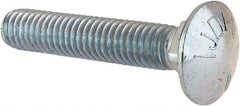 Value Collection - 3/8-16 UNC 2" Length Under Head, Standard Square Neck, Carriage Bolt - Grade 5 Steel, Zinc-Plated Finish - All Tool & Supply