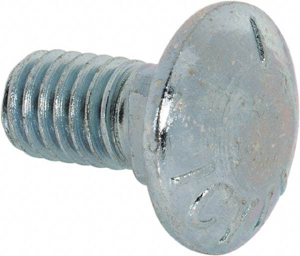 Value Collection - 3/8-16 UNC 3/4" Length Under Head, Standard Square Neck, Carriage Bolt - Grade 5 Steel, Zinc-Plated Finish - All Tool & Supply