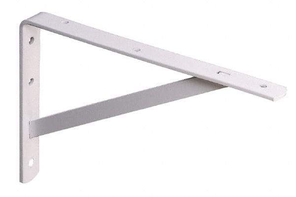 Knape & Vogt - 500 Lb Capacity, White Finish, L-Bracket - 22" Long, 14.2" High - All Tool & Supply