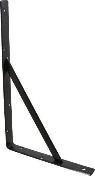 Knape & Vogt - 1,000 Lb Capacity, Black Epoxy Coated, L-Bracket - 16" Long, 10" High - All Tool & Supply