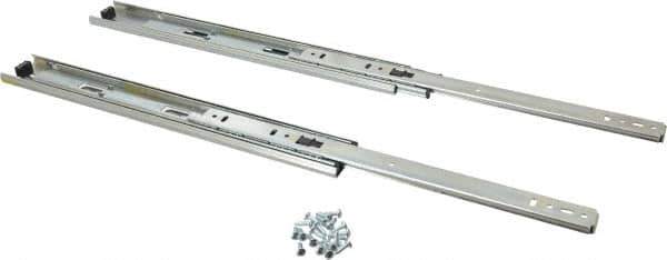 Knape & Vogt - 14" Slide Length, 14" Travel Length, Steel Precision Drawer Slide - 1/2" Wide, 1-13/16" High, 100 Lb Capacity at Full Extension, Chrome Finish - All Tool & Supply