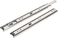 Knape & Vogt - 16" Slide Length, 16" Travel Length, Steel Precision Drawer Slide - 1/2" Wide, 1-13/16" High, 100 Lb Capacity at Full Extension, Chrome Finish - All Tool & Supply