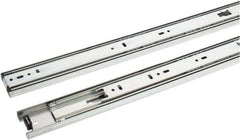 Knape & Vogt - 24" Slide Length, 24" Travel Length, Steel Precision Drawer Slide - 1/2" Wide, 1-13/16" High, 100 Lb Capacity at Full Extension, Chrome Finish - All Tool & Supply