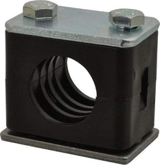 HYDAC - 1.97" Wide x 1.69" High x 1.18" Deep, Polypropylene Standard Duty Vibration-Control Clamp - Carbon Steel Plate, Mount with Weld Plate, Top Plate, Plastic Clamp Pair, Bolts - All Tool & Supply