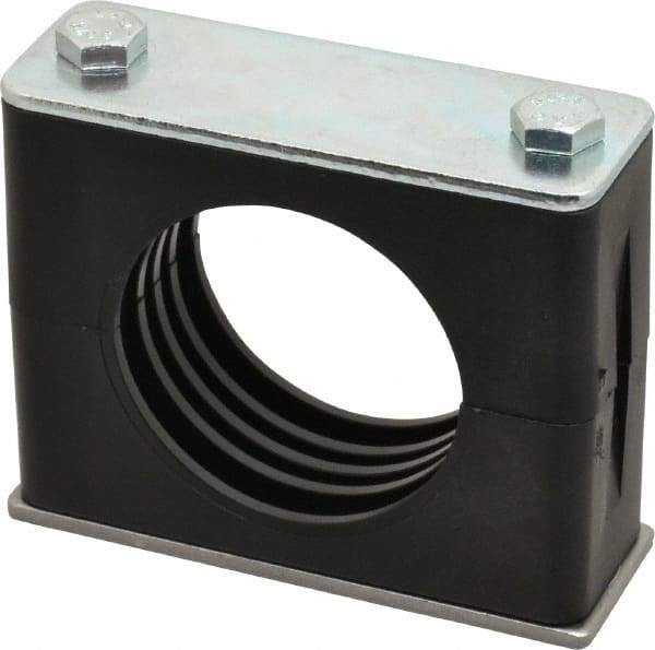 HYDAC - 3.46" Wide x 2.83" High x 1.18" Deep, Polypropylene Standard Duty Vibration-Control Clamp - Carbon Steel Plate, Mount with Weld Plate, Top Plate, Plastic Clamp Pair, Bolts - All Tool & Supply