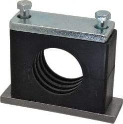 HYDAC - 5.51" Wide x 4.33" High x 1.77" Deep, Polypropylene Heavy Duty Vibration-Control Clamp - Carbon Steel Plate, For 2" Pipe, Mount with Weld Plate, Top Plate, Plastic Clamp Pair, Bolts - All Tool & Supply