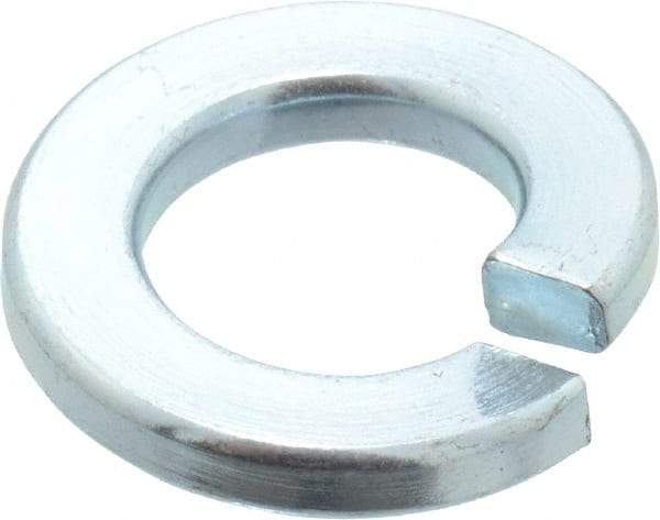 Value Collection - 3/8", 0.094" Thick Split Lock Washer - Grade 2 Steel, Zinc-Plated Finish, 0.377" Min ID, 0.385" Max ID, 0.586" Min OD, 0.68" Max OD - All Tool & Supply