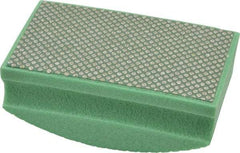 AMPLEX - Medium Grade, 60 Grit, Diamond Hand Pad - Green, 2-1/8" Wide x 3-1/2" Long x 1-1/2" Thick, Coated - All Tool & Supply