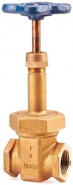 NIBCO - 2-1/2" Pipe, Class 150, Threaded Bronze Solid Wedge Rising Stem Gate Valve - 300 WOG, 150 WSP, Bolted Bonnet - All Tool & Supply