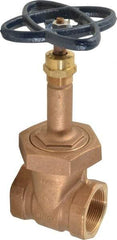 NIBCO - 1-1/2" Pipe, Class 150, Threaded Bronze Solid Wedge Rising Stem Gate Valve - 300 WOG, 150 WSP, Bolted Bonnet - All Tool & Supply