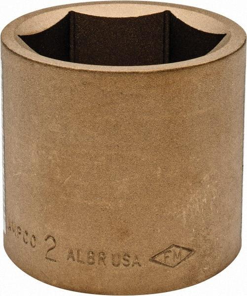 Ampco - 2", 3/4" Drive, Standard Hand Socket - 6 Points, 2-9/16" OAL, Aluminum Bronze - All Tool & Supply