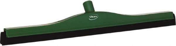 Vikan - 24" Foam Rubber Blade Bench Squeegee - Double Edge, Green, Plastic Holder - All Tool & Supply