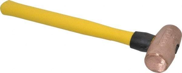 American Hammer - 3 Lb Head Nonsparking Mallet - 14-1/2" OAL, 13" Long Fiberglass Handle - All Tool & Supply