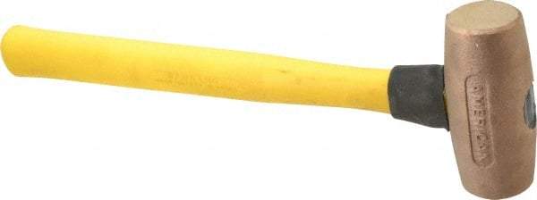 American Hammer - 4 Lb Head Nonsparking Mallet - 14-1/2" OAL, 13" Long Fiberglass Handle - All Tool & Supply