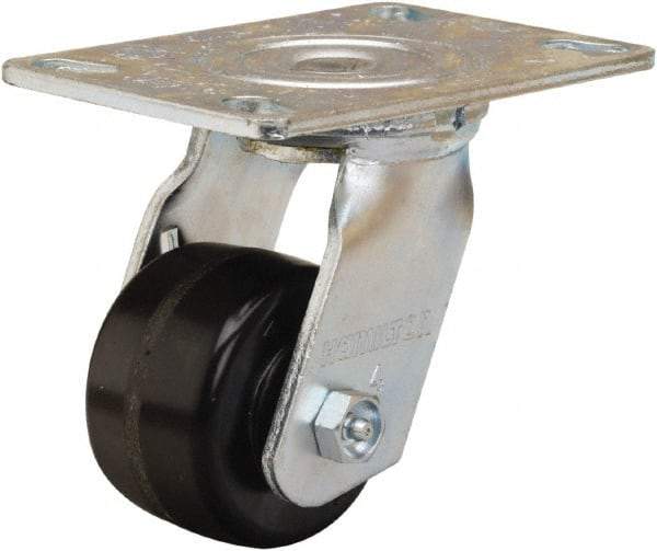 Hamilton - 3-1/4" Diam x 2" Wide x 5-1/4" OAH Top Plate Mount Swivel Caster - Phenolic, 700 Lb Capacity, Straight Roller Bearing, 4-1/2 x 6-1/4" Plate - All Tool & Supply