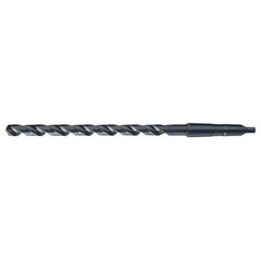 3/4 RHS / RHC HSS 118 Degree Notched Point Extra Length Taper Shank Drill - Steam Oxide - Exact Industrial Supply