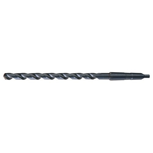 33/64 RHS / RHC HSS 118 Degree Notched Point Extra Length Taper Shank Drill - Steam Oxide - Exact Industrial Supply