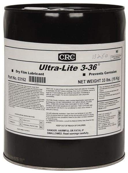 CRC - 5 Gal Pail Dry Film Lubricant - Amber, -40°F to 300°F, Food Grade - All Tool & Supply