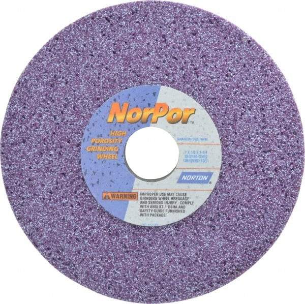 Norton - 7" Diam x 1-1/4" Hole x 1/2" Thick, G Hardness, 46 Grit Surface Grinding Wheel - Ceramic, Type 1, Coarse Grade, 3,600 Max RPM, Vitrified Bond, No Recess - All Tool & Supply