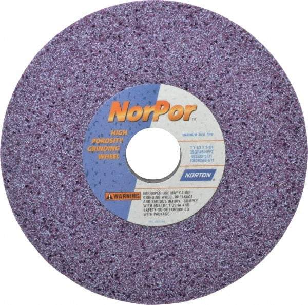 Norton - 7" Diam x 1-1/4" Hole x 1/2" Thick, H Hardness, 46 Grit Surface Grinding Wheel - Ceramic, Type 1, Coarse Grade, 3,600 Max RPM, Vitrified Bond, No Recess - All Tool & Supply