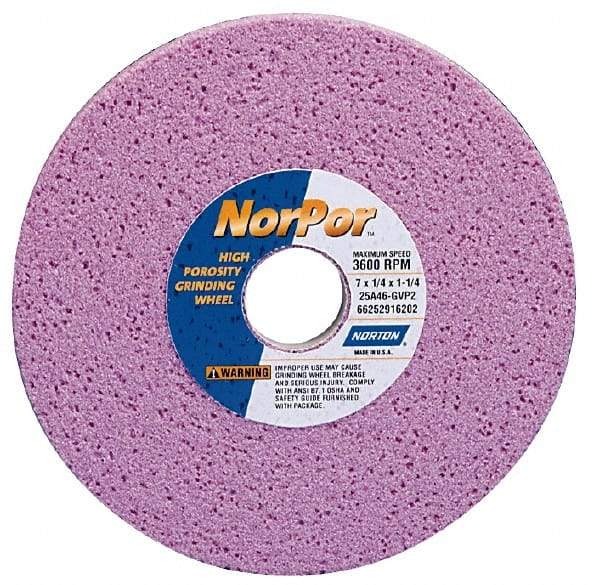 Norton - 14" Diam x 5" Hole x 2" Thick, H Hardness, 46 Grit Surface Grinding Wheel - Aluminum Oxide, Type 5, Coarse Grade, 2,320 Max RPM, Vitrified Bond, One-Side Recess - All Tool & Supply