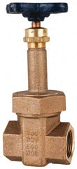 NIBCO - 3/4" Pipe, Class 300, Threaded Bronze Alloy Solid Wedge Stem Gate Valve with Stainless Steel Trim - 600 WOG, 300 WSP, Union Bonnet - All Tool & Supply