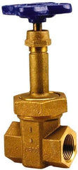 NIBCO - 3/4" Pipe, Class 300, Threaded Bronze Alloy Solid Wedge Rising Stem Gate Valve with Stainless Steel Trim - 600 WOG, 300 WSP, Union Bonnet - All Tool & Supply