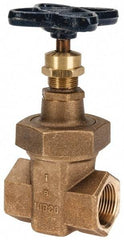 NIBCO - 1" Pipe, Class 300, Threaded Bronze Alloy Solid Wedge Stem Gate Valve - 600 WOG, 300 WSP, Union Bonnet - All Tool & Supply