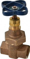 NIBCO - 1/2" Pipe, Class 300, Threaded Bronze Alloy Solid Wedge Stem Gate Valve - 600 WOG, 300 WSP, Union Bonnet - All Tool & Supply