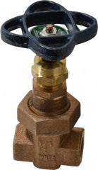 NIBCO - 1/4" Pipe, Class 300, Threaded Bronze Alloy Solid Wedge Stem Gate Valve - 600 WOG, 300 WSP, Union Bonnet - All Tool & Supply