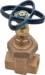 NIBCO - 3/4" Pipe, Class 300, Threaded Bronze Alloy Solid Wedge Stem Gate Valve - 600 WOG, 300 WSP, Union Bonnet - All Tool & Supply