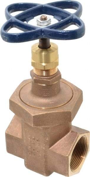 NIBCO - 1-1/2" Pipe, Class 300, Threaded Bronze Alloy Solid Wedge Stem Gate Valve with Stainless Steel Trim - 600 WOG, 300 WSP, Union Bonnet - All Tool & Supply