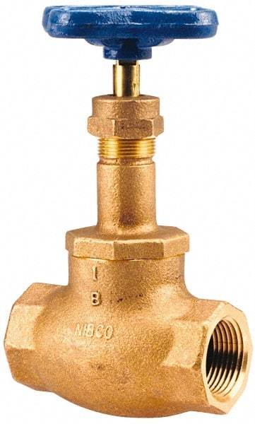 NIBCO - 1-1/4" Pipe, Threaded Ends, Bronze Integral Globe Valve - PTFE Disc, Screw-In Bonnet, 200 psi WOG, 125 psi WSP, Class 125 - All Tool & Supply