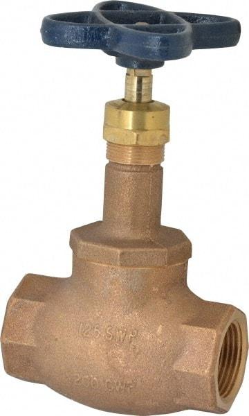 NIBCO - 1" Pipe, Threaded Ends, Bronze Integral Globe Valve - Bronze Disc, Screw-In Bonnet, 200 psi WOG, 125 psi WSP, Class 125 - All Tool & Supply