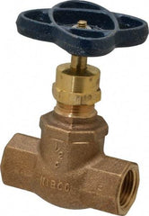 NIBCO - 1/2" Pipe, Threaded Ends, Bronze Integral Globe Valve - PTFE Disc, Screw-In Bonnet, 200 psi WOG, 125 psi WSP, Class 125 - All Tool & Supply